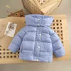 Winter Boys Girls Down Jackets Plaid Cotton Children High gesloten kap met kap kort en fluweel gewatteerde jas Winter J220718