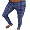 Męskie spodnie Męskie wszechstronne modne mody Schody Pant Line Linia Drukuj Slim Fit Małe stóp garnitur Społeczne spodnie Drak22 odzież