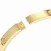 Klassischer Armreif, Designer-Armband, Liebesarmbänder, Nagelarmband, Schmuck, Edelstahl, Stein, Gold, Silber, Rose, 4 Diamanten, Weihnachtsgeschenk, luxuriöser Armreifenschmuck