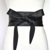 Riemen vrouwen vat omhoog riem zachte bowknot dames jurk decoratieve lint stropdas boog vaste kleur all-match brede korsetten cummerbundsbelts emel22