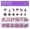 Nail Art Décorations 12 Gird Box Multi Taille Coloré Hotfix Pierre Cristal Diamant Gemmes 3D Gros Ongles Maquillage ZSHZ