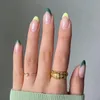 FALSE NAILS PCS Kort färgglada mandel bärbara fulla omslag Nagel Tips Artificiell löstagbar tryck på Women Fashionfalse