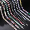 2,5 * 5mm Cubic Zirconia Armband Färgglada CZ Tennis Armband För Kvinnor Män Zircon Armband Bröllop Silver Färg Smycken