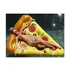 Uppblåsbar simningsring Giant Rainbow Pizza Banana Pool Lounge Vuxen Pool Float Mattres Life Buoy Raft Swimming Water Pool Toys I0323