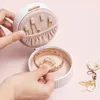 Jewelry Storage Box Round Double Layer Jewelry Organizer Portable Velvet Inner Box Transparent Flip Earrings Rings Holder