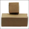 Brown Foldable Kraft Paper Package Boxes Pure Color Gfit Box Lipstick Craft Essential Oil Roller Bottle Storage Carton 7 Sizes Drop Delivery