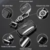 Voor Jaguar XE XF XJ F-PACE Koolstofvezel Stijl Auto Afstandsbediening Sleutel Shell Fob Case Cover met Metalen KeyChain300N304i2494