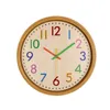 12 pollici silenzioso numero colorato orologio da parete per bambini grande decorativo senza ticchettio stile vintage a batteria Y200109