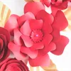 Decorative Flowers & Wreaths Handmade Cardstock Red Rose DIY Paper Leaves Set For Christmas Year Backdrops Decorations Nursery Video Tutoria