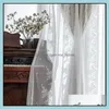 Curtain Drapes Modern Luxury Tle Curtains Living Room Bedroom Kitchen Decoration Bay Window Embroidery Flowers Finished Drop Delivery 2021