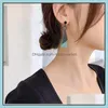 Coréen longue déclaration géométrique Triangle gland balancent boucles d'oreilles pour les femmes boucle d'oreille bijoux de mode Oorbellen Brincos livraison 2021 Cha