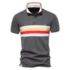 Aiopeson Cotton Polo Shirts For Men Patchwork Stand Collar Brand Quality Mens Shirts Short Sleeve Social Casual Polo Men 220704