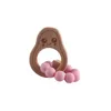 جديد أفوكادو كرار كاريكاتير طفل Teether Rings Food Grade Beech Wood Leagh Ring