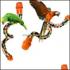 Perroquet Coton Debout Corde Perche Oiseau Escalade Jouet Griffe Broyage Cage Accessoires Drop Delivery 2021 Autres Fournitures Pet Home Garden I9Crz