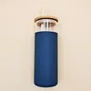 16oz Glass Tumbler 5 F￤rger 500 ml Cup Travel Water Bottle With Silicone Protective Hyls Bamboo Lid och sugr￶r FY5138 SS1101