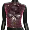 FestivalQueen Sexy Diamonds Mesh Croped Tank Top Women Summer Cover Up Bikini Se genom Net Party Club Crop Top 220607