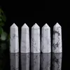 Naturlig Vit-turkos Kristallspets Arts Quartz Tower Energisten Obelisk Wand Charkra Reiki Healing Crystal