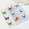 Set of 6 Pcs 3D Detachable Chiffon Butterfly Nail Art Decorations Simulated Butterflys Nail Sticker