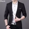 Chaquetas para hombres Moda Hombres Slim Fit Formal Un botón Traje Business Blazer Abrigo Chaqueta Tops Traje Masculino Oficina Negro Azul 220527