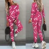 Womens Tracksuit Patchwork Hoodies and Pants Höstfjäder Två Piece Sats Sweatshirt Hooded Långärmad Striped Pullovers Toppar Ytterkläder Toppar Storlek S-2XL