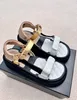 22ss Top designer color leather chunky casual sandals light calfskin women's shoes size 35-41 soft foam sole women's Hook & Loop casual Slides