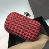 With Box Designer Knot Intreccio Clutch Evening Bags Woven Womens Luxury Leather Women Fashion Bag