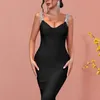 Adyce 2022 Summer Tassels Bandage Dress Women Sexig Spaghetti Strap Fringe Midi Celebrity Runway Evening Party Vestidos 220507