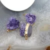 Kolye Kolyeleri 1 PCS Düzensiz Doğal Ametistler Geode Drusy Mor Kuvars İyileştirici Kristal Druzy Kolye DIY MITEERLER KADINLAR İÇİN