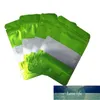 100Pcs/Lot Green Stand Up Aluminum Foil Frosted Transparent Window Bag Food Dried Fruit Candy Coffee Snacks Zip Lock Tear Notch