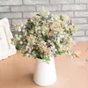 Couronnes de fleurs décoratives, branche de fruits, mur végétal avec simulation de Milan, décoration de paysage vert d'herbe, 7 fourchettes d'accessoires pour la maison sauvage