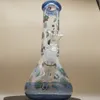 8 Inches Premium Blue Tip and bottom Anime Theme Frog Hookah Water Pipe Bong Glass Bongs With 14mm Downstem And Bowl 2 In 1