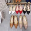 Classic fashion women's Flat Coat of paint shoes Party sexy Lysine stone beads pointy toe women's luxury designer Mar