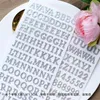 Gift Wrap Silver Flash Alphabet Paper Stickers Set Die Cut for DIY Scrapbooking Journal Sticker Kits PO Card Making S104