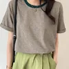 Jielur Spring Autumn Women Harajuku Striped Tshirt Long Sleeve ONeck TShirts Korean Casual T Shirt Femme Black Tops 220615