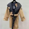 Kurtki damskie projektant jesienny zima wełna mieszanki wełny Trench Outerwaer Trendy Lady Outfit Fashion Mash