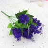 Fem grenar Hyacinth Artificial Flower Bouquet Pastoral Lavendelbord Ornament för Home Wedding DIY Dekoration 30 st