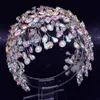 Yeni Lüks Gelin Başkanı Sopa Tiaras Başkanı Düğün Mücevherat Doğum Günü Partisi Headdress Taç Aksesuarları Düğün Mücevherler Gelinler Jewelries