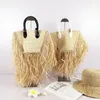 Abendtaschen Mode Quaste Stroh Rattan Weben Frauen Handtaschen Designer Luxus Handgemachte Papier Schulter Crossbody Sommer Strand S2187 Abend