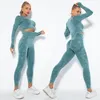 2st sömlösa yoga se kvinnor sport kostym träning sportkläder gym set långärmad gröda högsta midja leggings fitness kläder 220330