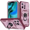 Multifunctionele telefoonhoesjes voor iPhone 14 13 Pro Max 12 11 XSMax XR XS X Slide Camera Protection Heavy Duty 2 In 1 Standstand magnetische auto montage Case Back Cover