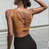 Roupa de ioga Sexy lombalgia esportes de sutiã de alto impacto de alto impacto Brato de treino Corte de roupas ativas esportes para mulheres gymyoga