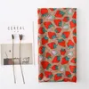 Fashion Designer Strawberry Pattern Scarf Women Fitted Shade Scarf