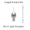 Dangle & Chandelier TopHanqi Gypsy Jewelry Jhumka Long Small Bell Fringed Tassel Earrings Antique Ethnic Silver Color Drop For Women