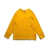 Осенняя зима свободная пара футболка с длинным рукавом японский ретро сплошной цвет толстый карман футболка для мужчин женщины повседневная уличная одежда T220808