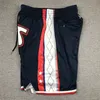 2022 Team Basketball Shorts Just Don Wear Pantalon de sport avec poche zippée Pantalon de survêtement Hip Pop Bleu Blanc Noir Violet Vert Rouge Homme Cousu Taille S-XXL