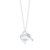 Moda Si prega di tornare a New York Collana con ciondolo chiave a forma di cuore Originale in argento 925 Collane con amore Fascino Donna Gioielli con ciondolo fai da te Regalo Catena clavicola