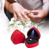 Jewelry Gift Wrap Heart Shaped Ring Box LED Light Engagement Ring Boxes for Proposal Wedding Valentine's Day Anniversary Christmas