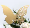 50 stks / partij Hollow Butterfly Cup Card Party Decoratie Wijnglas Laser Cut Paper Naam Plaats Stoelen-Kaarten Bruiloft Baby Shower Cards T9i001868