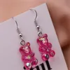Simple mignon coloré acrylique Animal ours balancent boucles d'oreilles pour filles femmes enfants cadeau d'anniversaire beaux bijoux GC1026