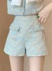 Kleine Geurige Pak Koreaanse Zoete 2 Set Vrouwen Bladerdeeg Mouw Crop Top Shorts Sets High Street Zomer Tweedelige Broek past 220610